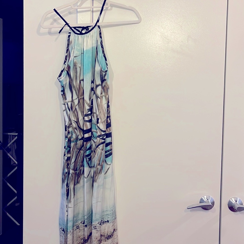 Stunning Aguaclara floor length silk maxi dress. Ultimate beach dress.